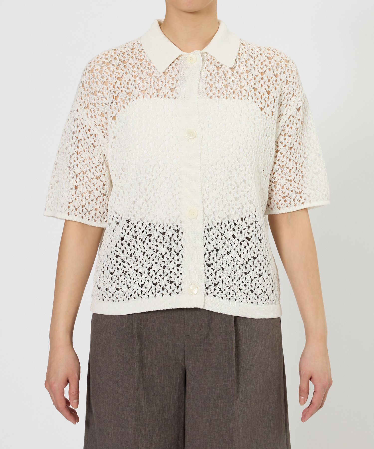 BABYLONE「レースニットポロ」|ポロシャツ|