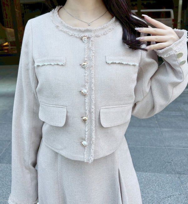  「【miyabi企画】フリルツイードキャミワンピ」|その他|