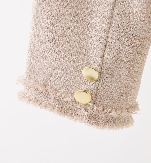  「【miyabi企画】パール釦ツイードノーカラージャケット」|テーラードジャケット|