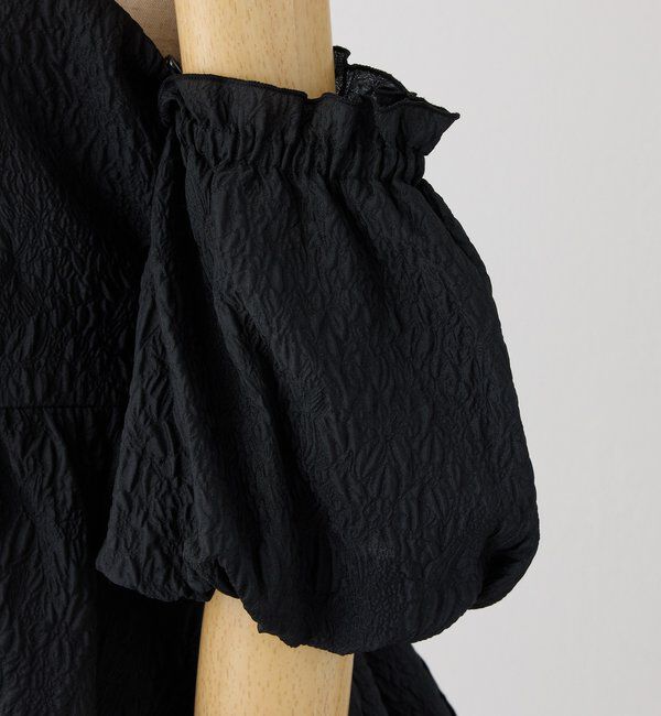  「【Black Ribbon Collection】異素材バルーンミニワンピース」|ワンピース|