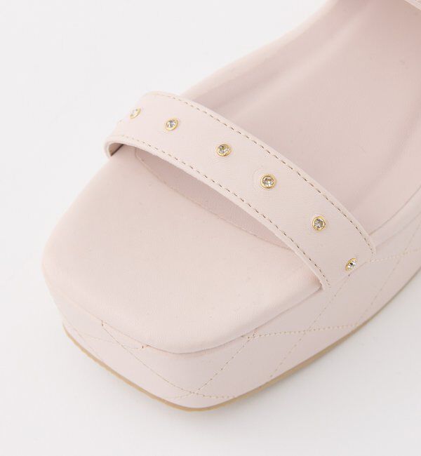  「ビジュー付キルティングソールサンダル」|その他|