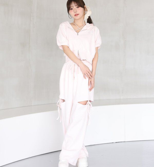  「【セットアップ可能】【SMサイズ展開あり】サイドカットリボンスエットパンツ」|その他|