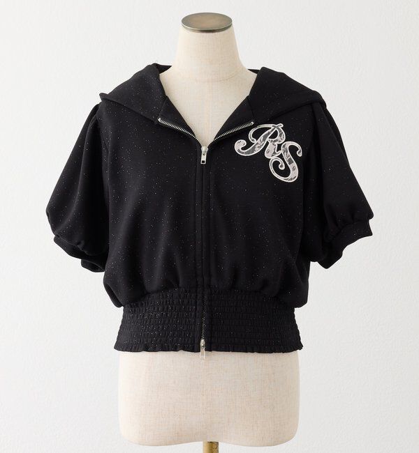  「【セットアップ可能】ロゴ刺繍半袖パーカー」|プルオーバー|