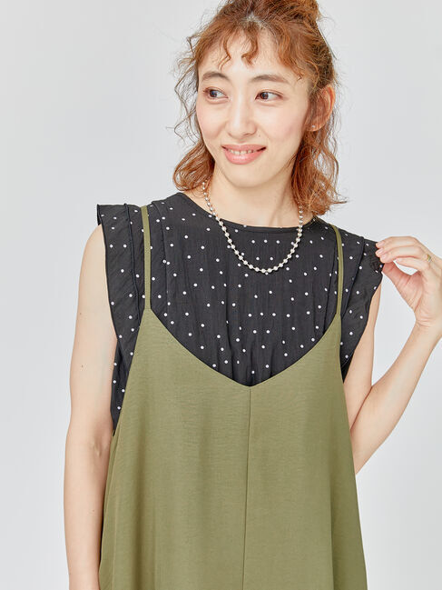 Lugnoncure「ドット柄バックリボンフリルブラウス」|シャツ・ブラウス|ブラック