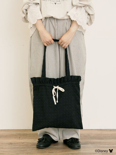 Samansa Mos2「【Disney】ミッキーマウス/レースバッグ」|その他|ブラック