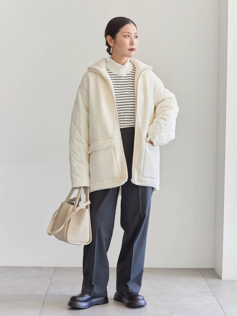 Samansa Mos2 blue「フリル衿ニットプルオーバー」|ニット・セーター|