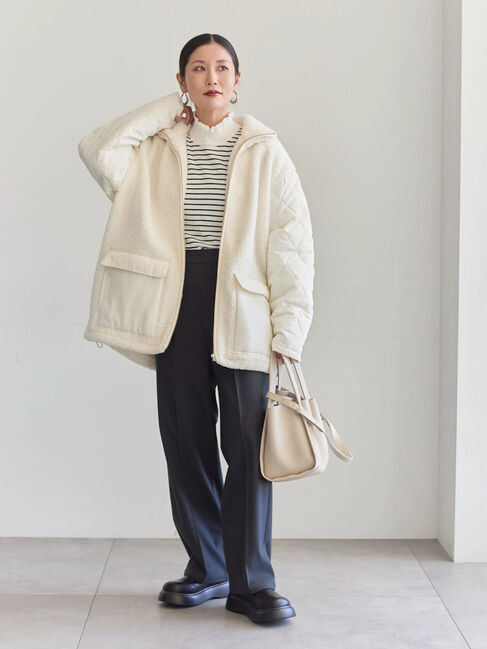 Samansa Mos2 blue「フリル衿ニットプルオーバー」|ニット・セーター|