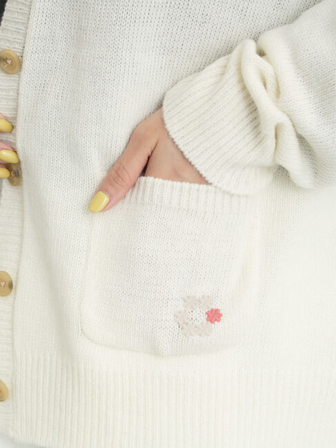Samansa Mos2「花刺繍入りカーディガン」|カーディガン|