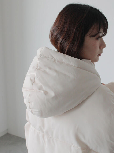 Samansa Mos2 blue「裾ラウンド中綿ブルゾン」|ブルゾン・スタジャン|