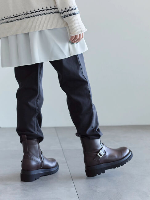 Samansa Mos2 blue「裏起毛ストレッチパンツ」|その他|