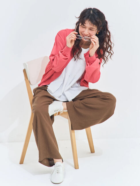 Samansa Mos2「麻レーヨン柄アソートパンツ」|その他|ブラウン