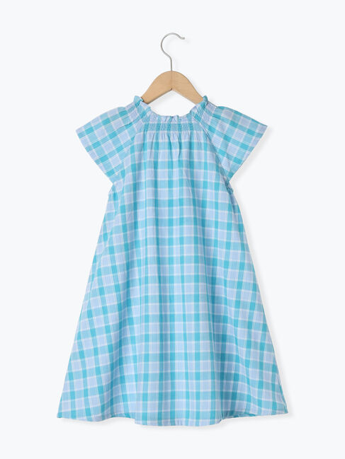 Samansa Mos2 Lagom「シャーリングネックチェックワンピース」|ワンピース|