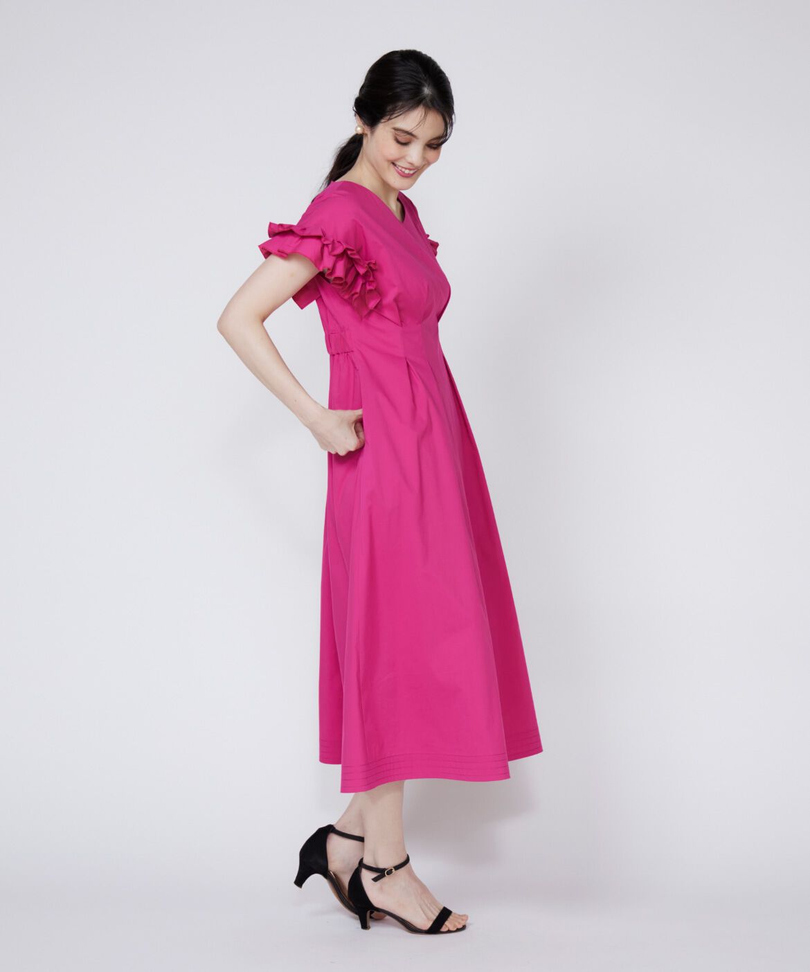 Maglie le cassetto「フリルスリーブワンピース」|ワンピース|