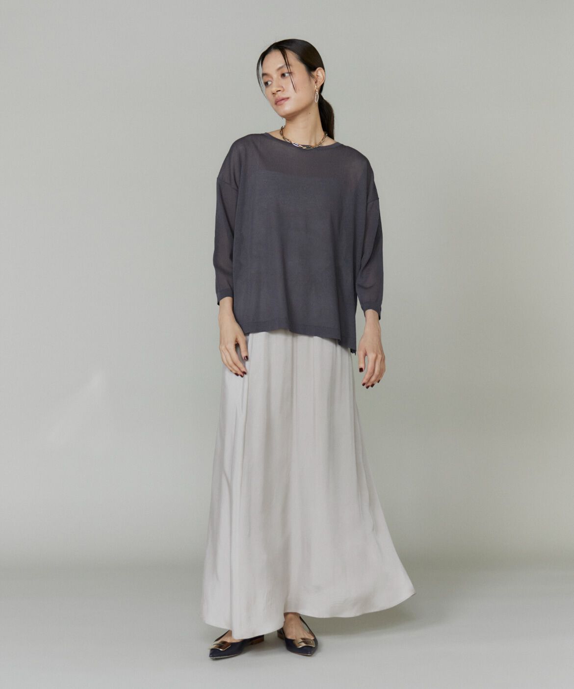 INED「キュプラフィブリルフレアスカート」|スカート|