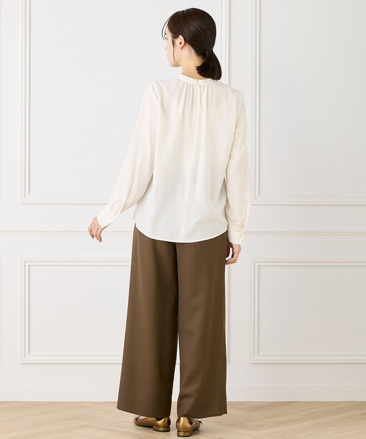 INED「Vネックブラウス」|シャツ・ブラウス|