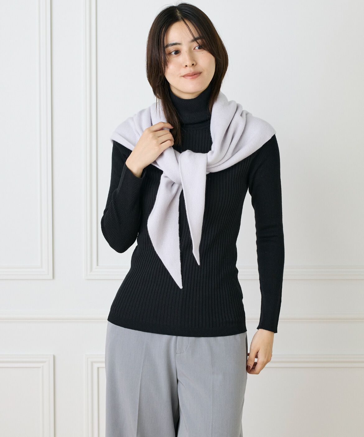 FAVORITE SUKINAMONO「シームレストライアングルカシミヤニットストール《ASAUCE MELER》」|ストール|