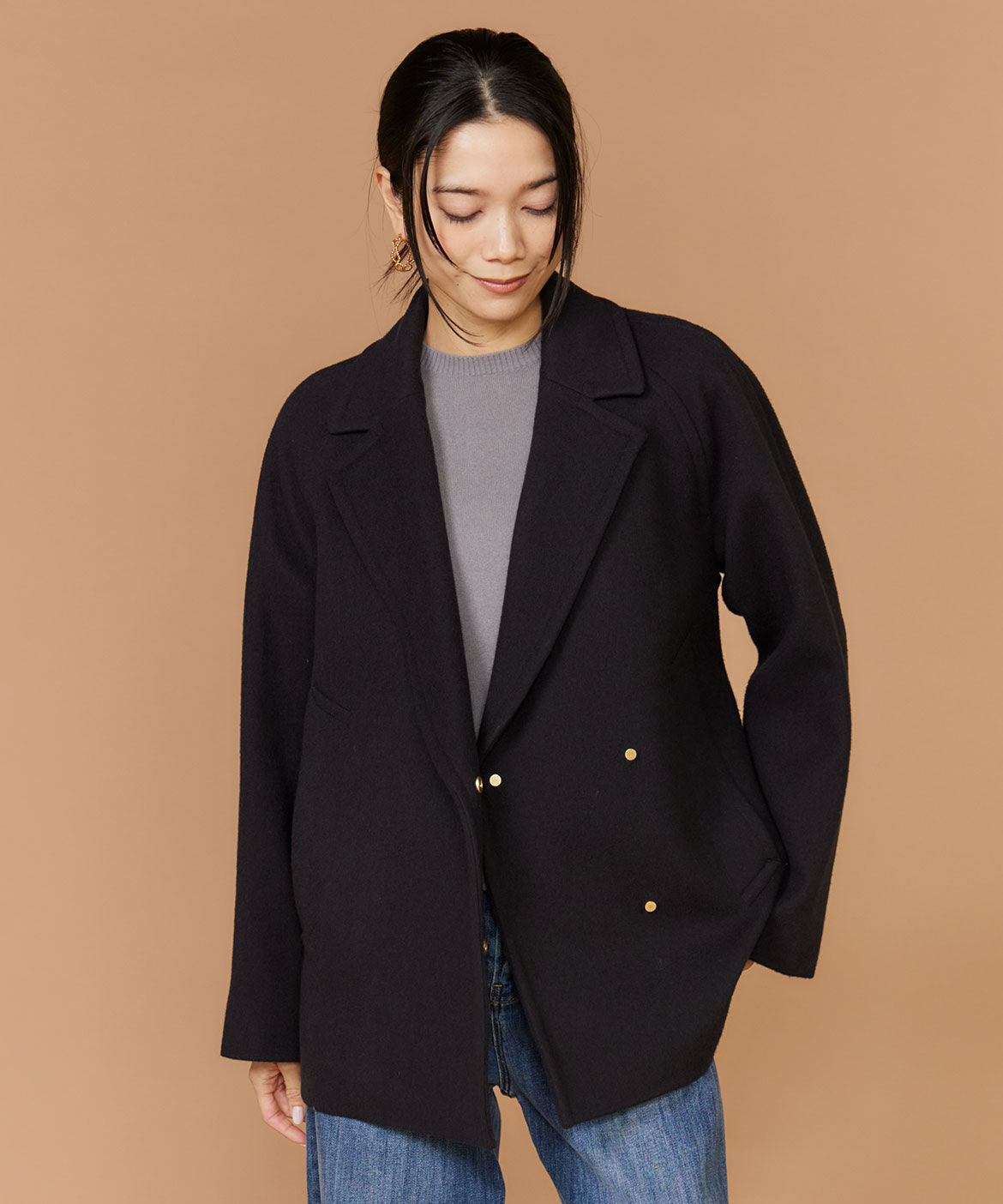 INED「《大きいサイズ》Pコート」|ピーコート|