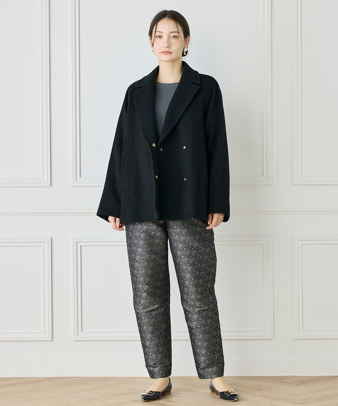 INED「《大きいサイズ》Pコート」|ピーコート|