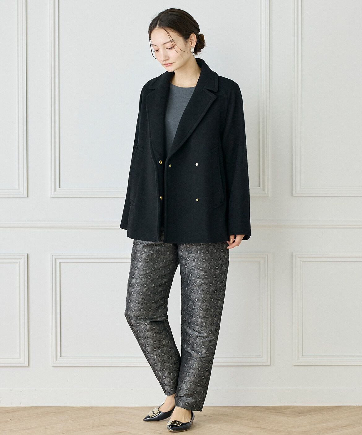 INED「《大きいサイズ》Pコート」|ピーコート|