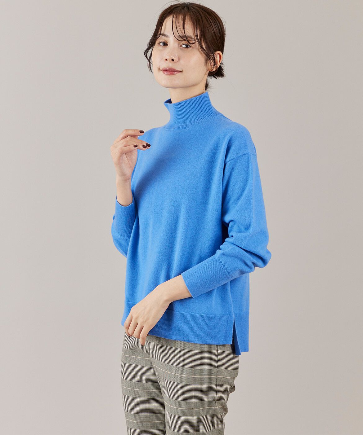 INED「ウール100%ハイネックニット」|ニット・セーター|