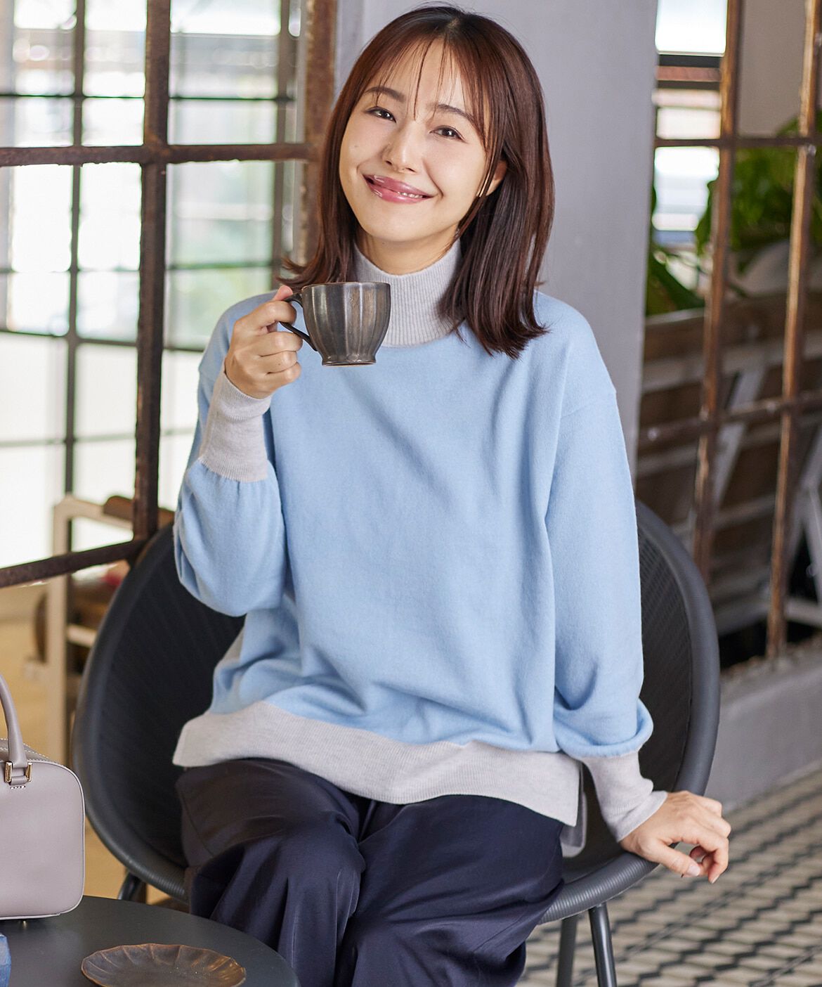 INED「ウール100%ハイネックニット」|ニット・セーター|