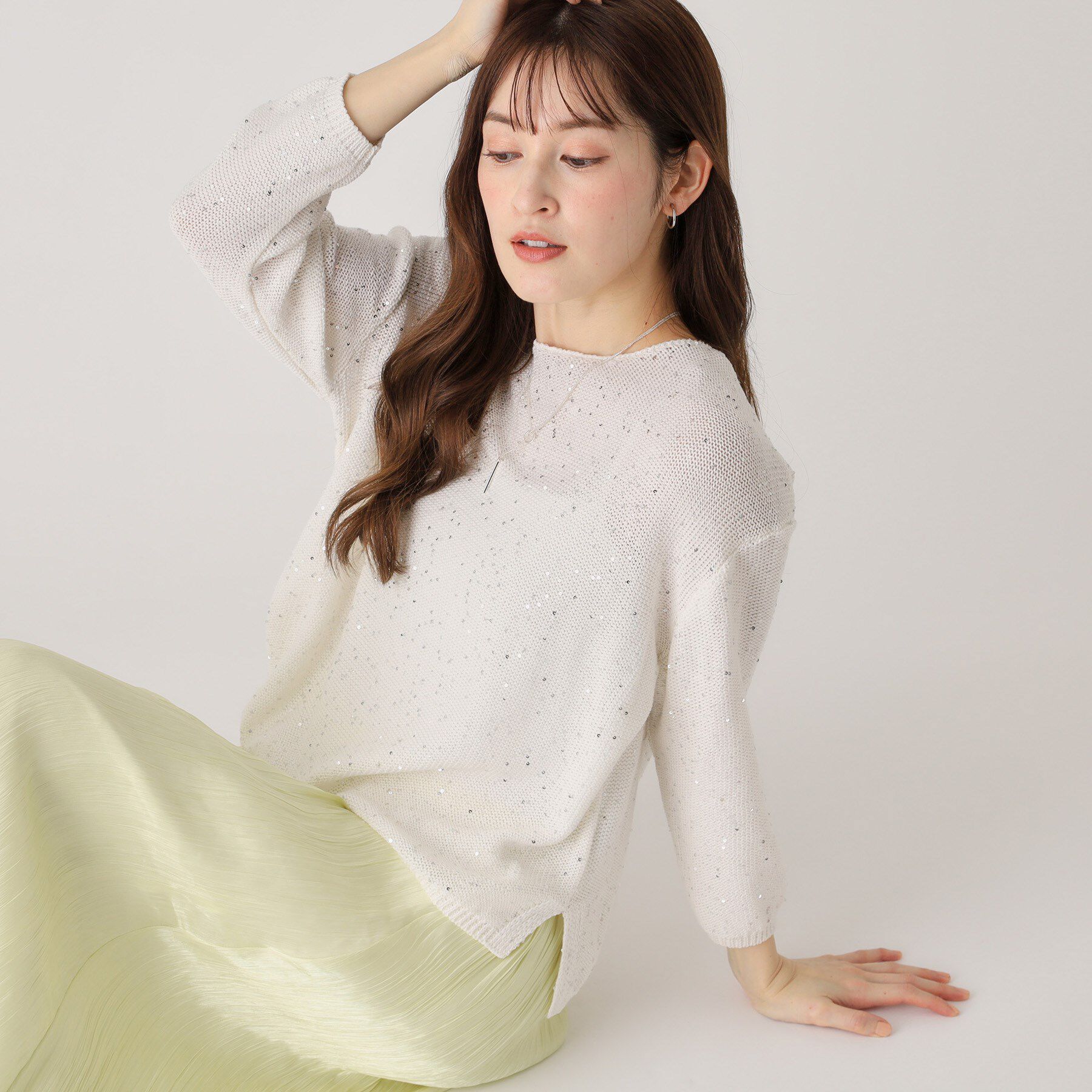 COUP DE CHANCE「【洗える】スパンコールニット」|ニット・セーター|