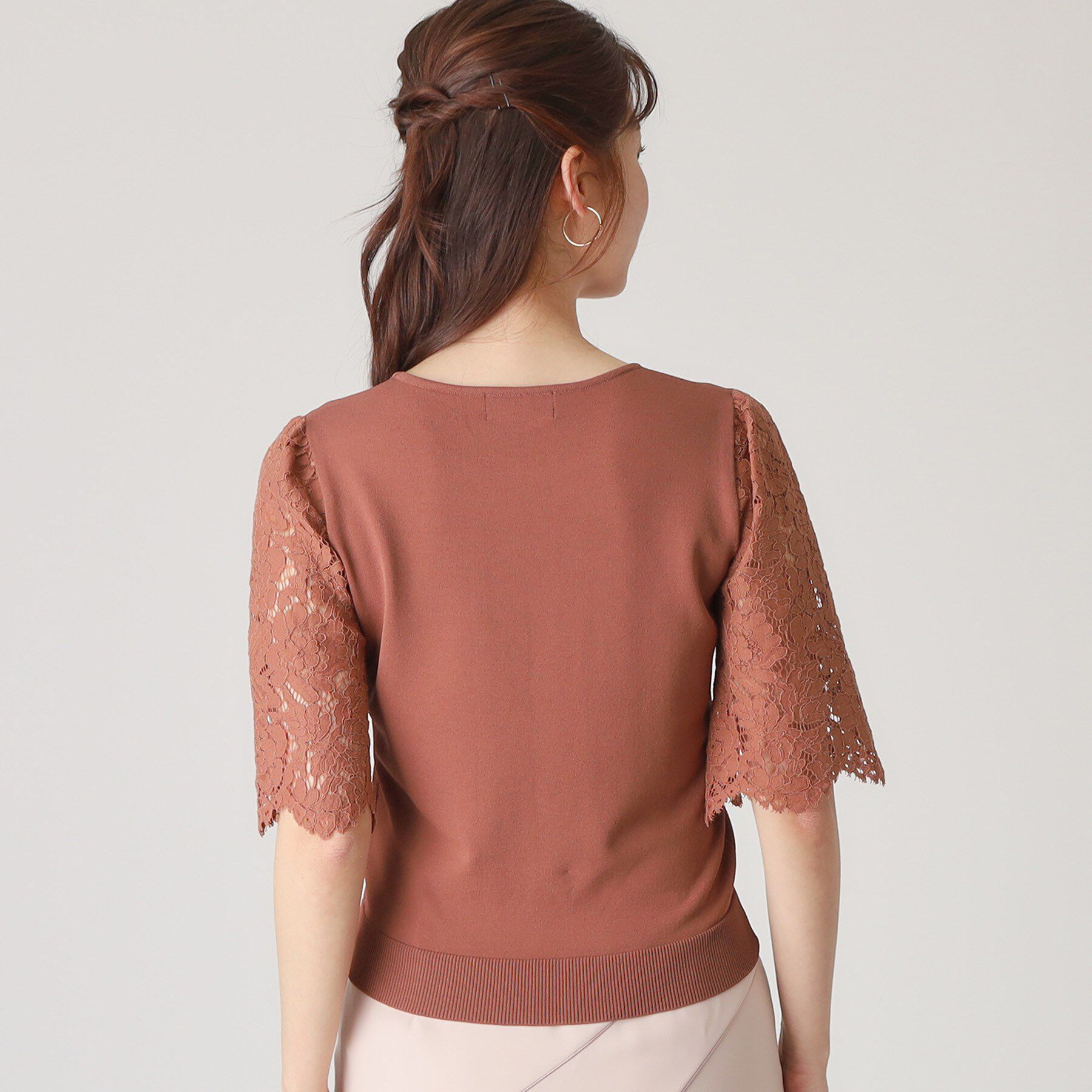 COUP DE CHANCE「【洗える】華やかなレース袖ニットトップス」|ニット・セーター|
