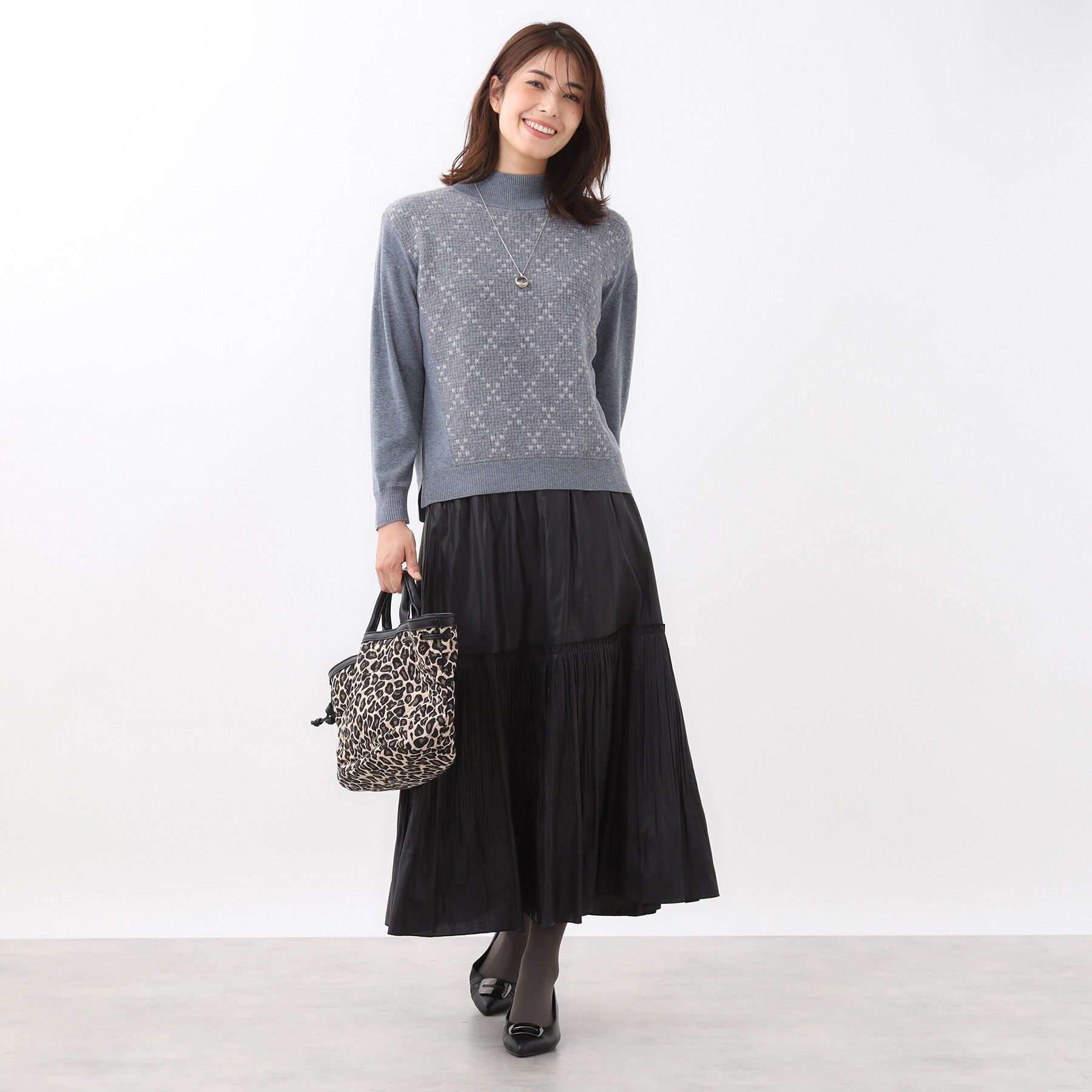 Reflect「アーガイル柄ハイネックニット」|ニット・セーター|