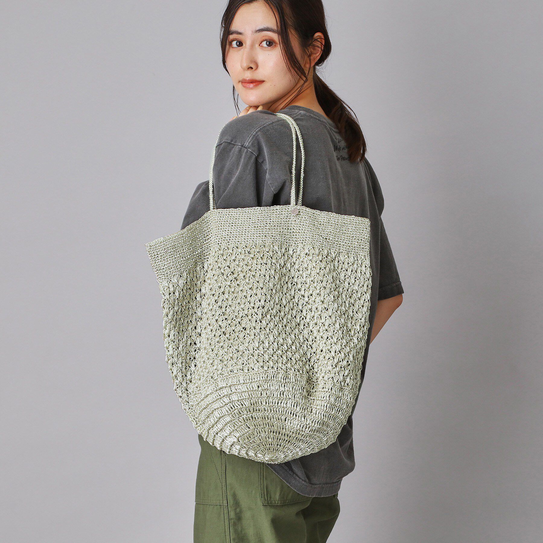DRESSTERIOR「ne Quittez pas（ヌキテパ）METALLIC MACRAME BIG BAG」|トートバッグ|