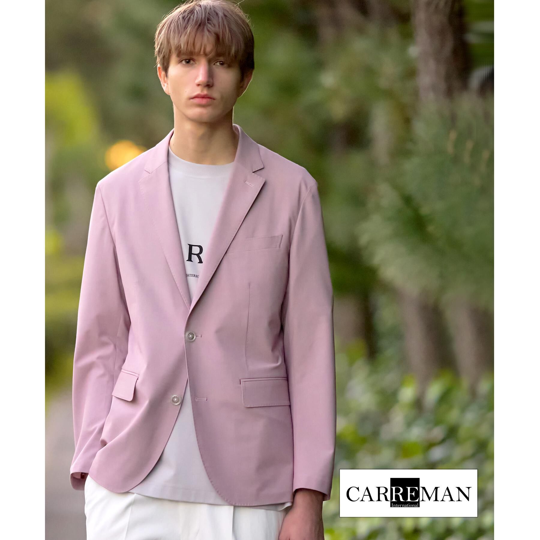 DRESSTERIOR「【セットアップ可/MonoMax4月号掲載/Safari5月号掲載】CARREMAN ストレッチジャ」|テーラードジャケット|ピンク(071)
