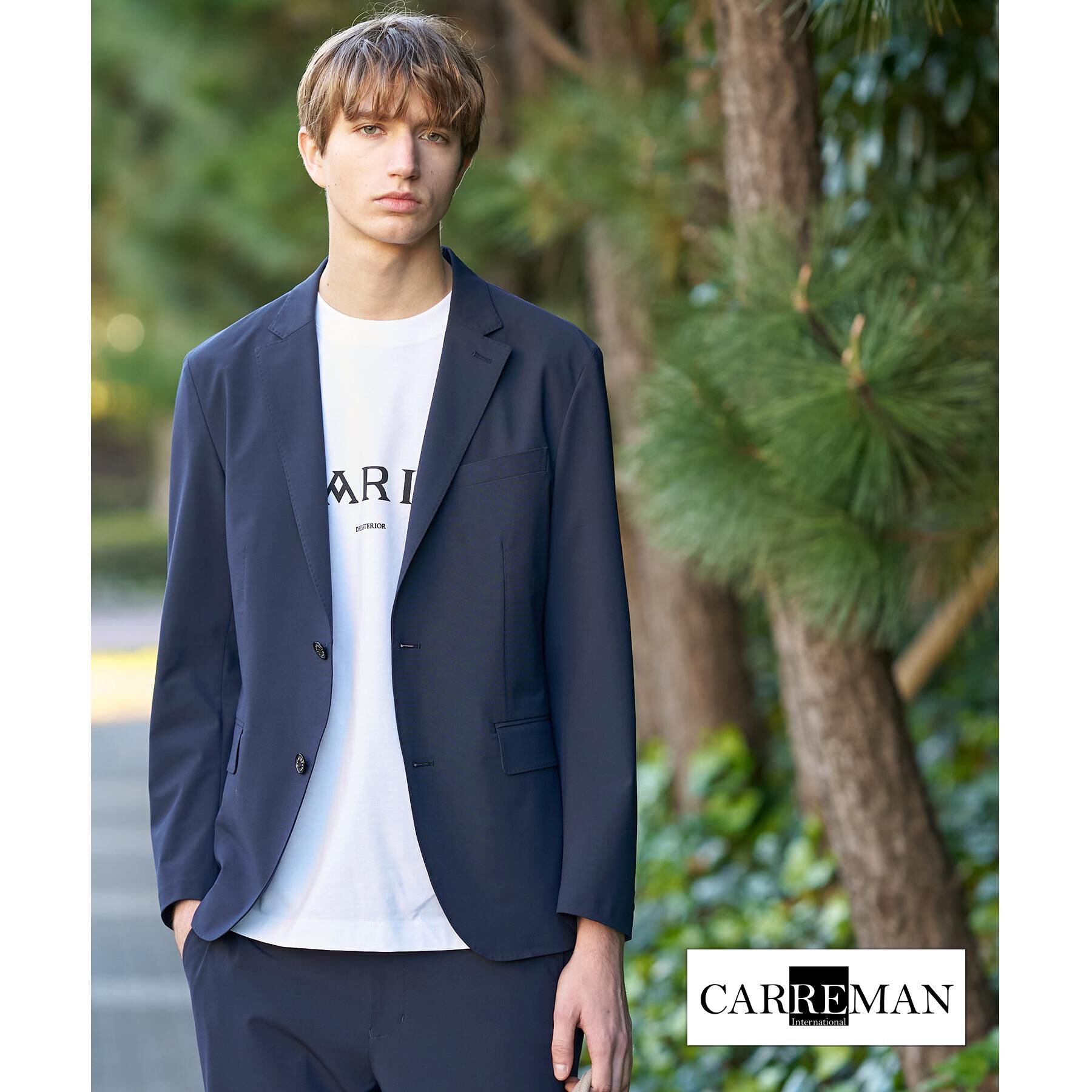DRESSTERIOR「【セットアップ可/MonoMax4月号掲載/Safari5月号掲載】CARREMAN ストレッチジャ」|テーラードジャケット|ネイビー(094)