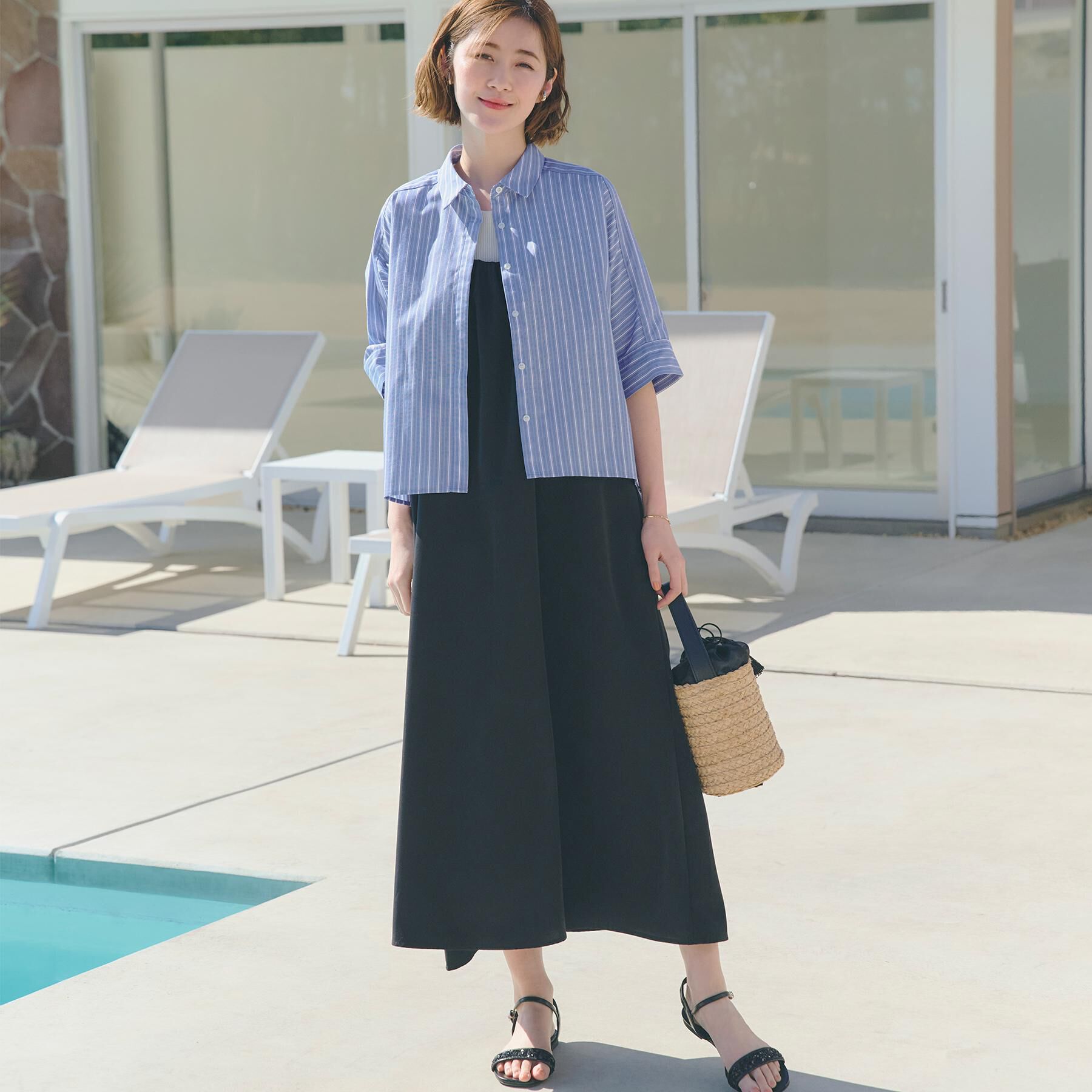 grove「【夏に嬉しい機能付き】ドルマンクロップドシャツ」|シャツ・ブラウス|