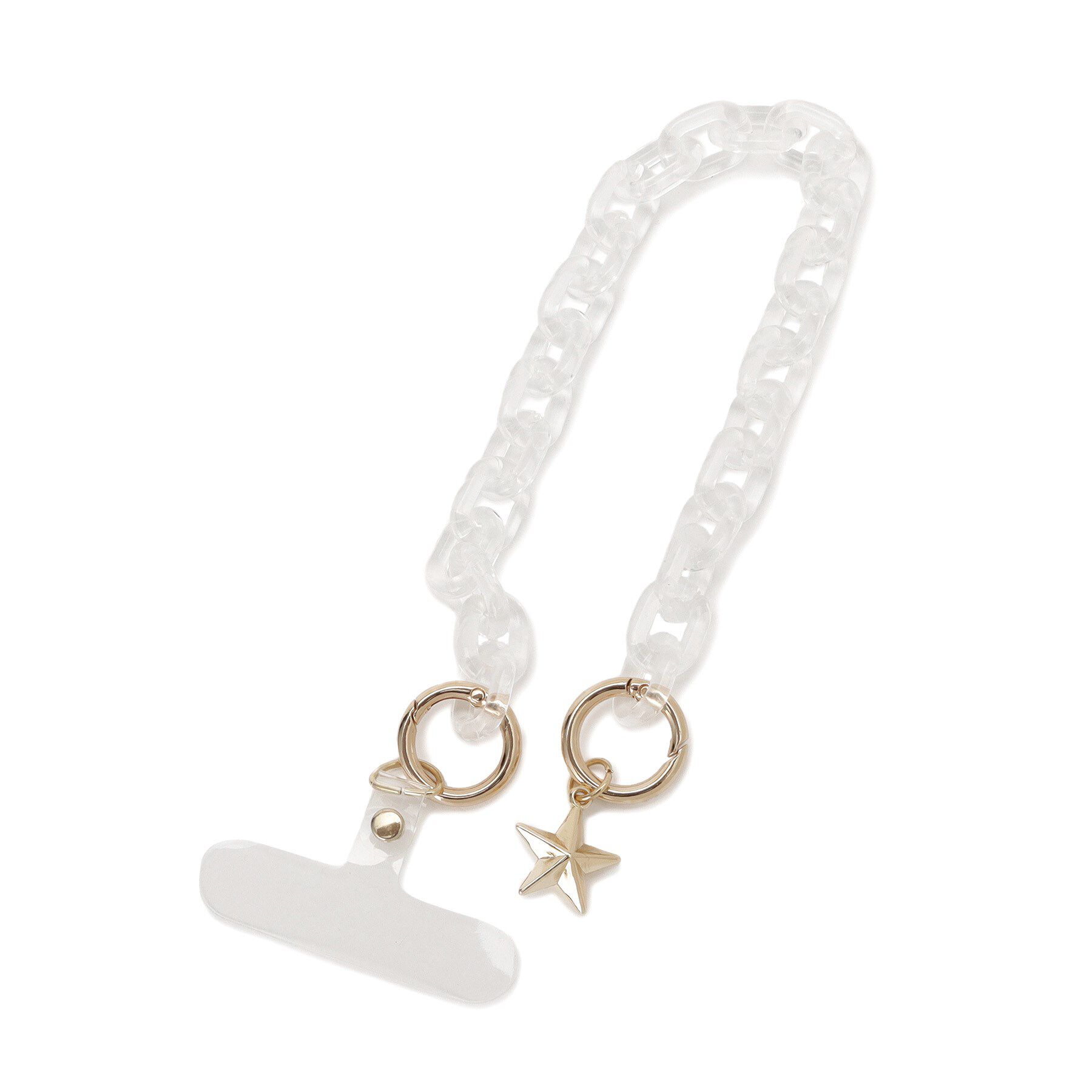 grove「パール調アクリルチェーンストラップチャーム」|キーケース|クリスタル/透明(0