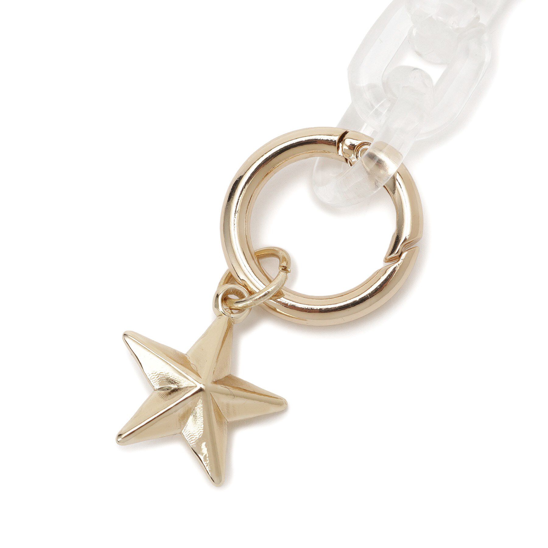 grove「パール調アクリルチェーンストラップチャーム」|キーケース|