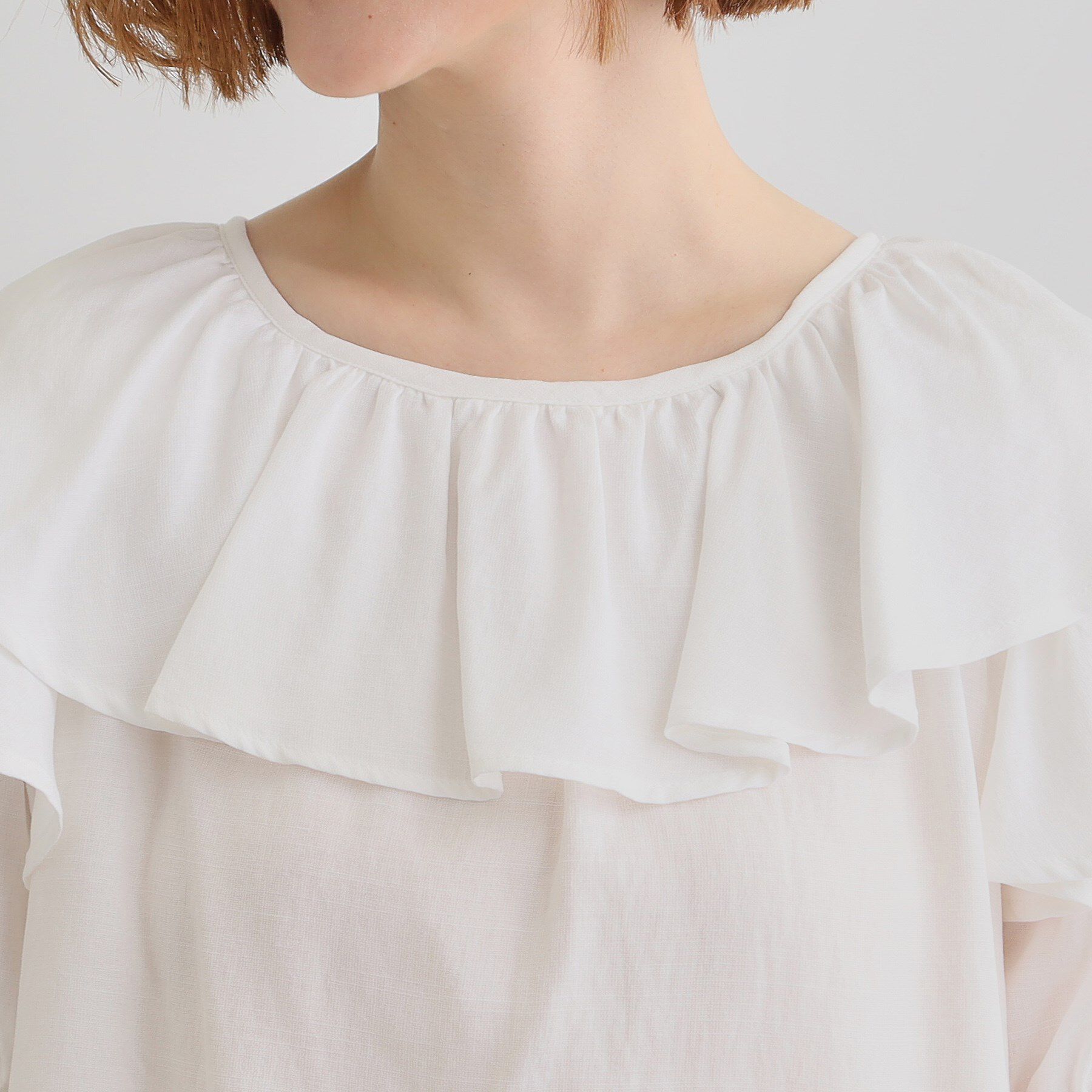 grove「麻調ダブルフリルブラウス」|シャツ・ブラウス|