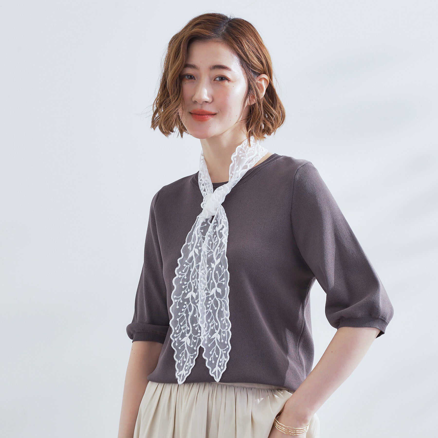 grove「レースナロースカーフ」|バンダナ・スカーフ|