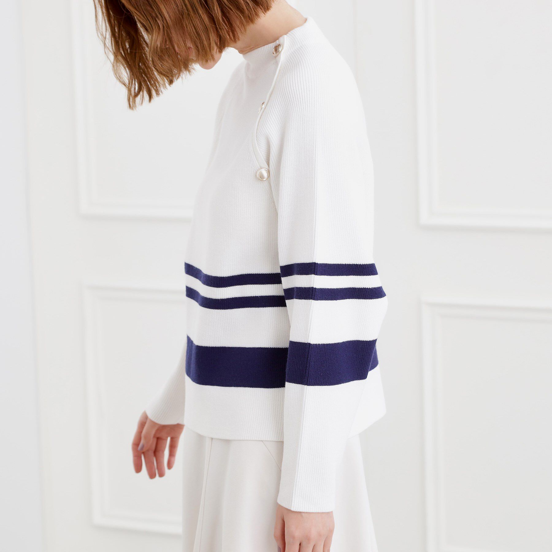 grove「ラグランスリーブ肩釦ニット」|ニット・セーター|