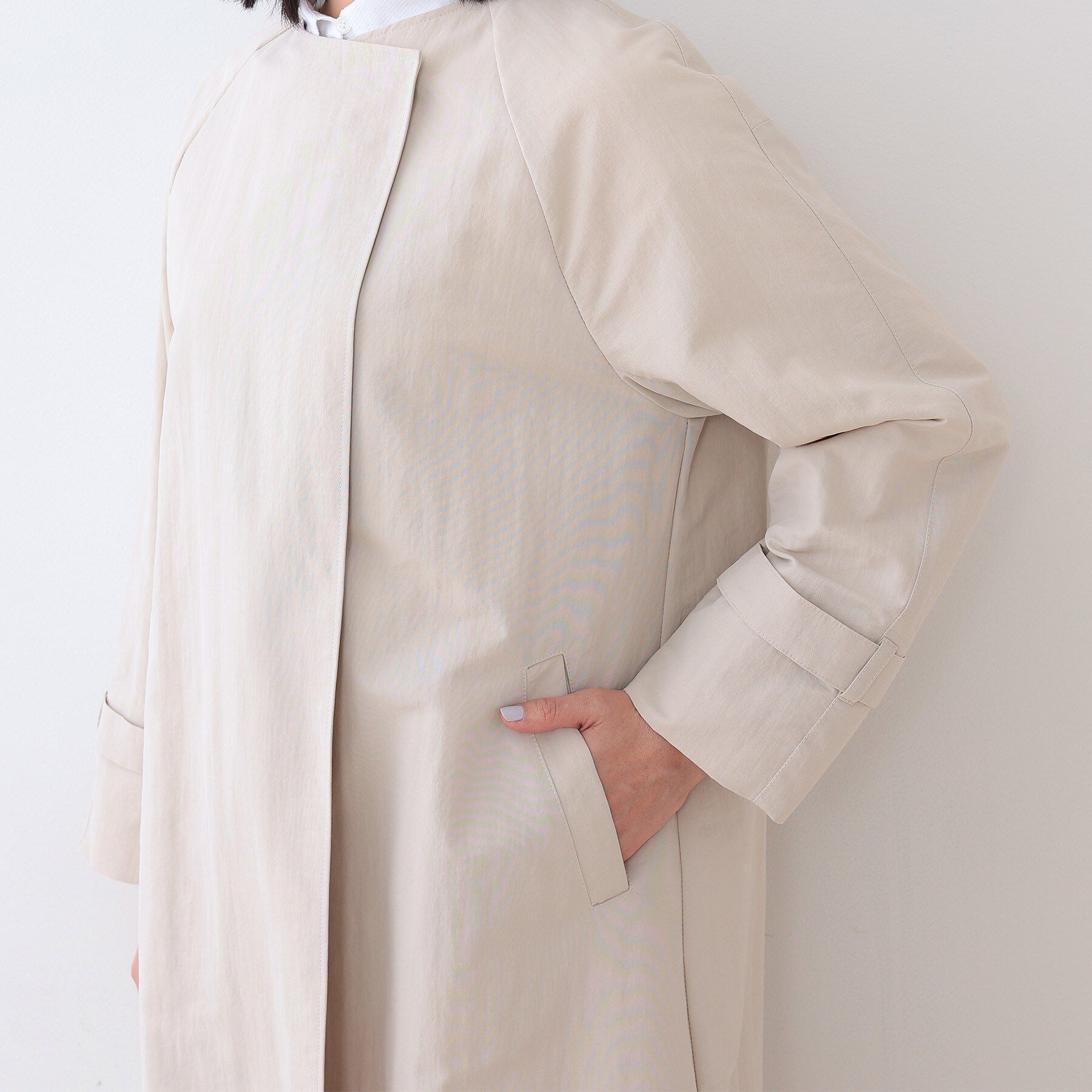 INDIVI「【撥水／UVケア／軽量】トレンチ風ロングコート」|トレンチコート|