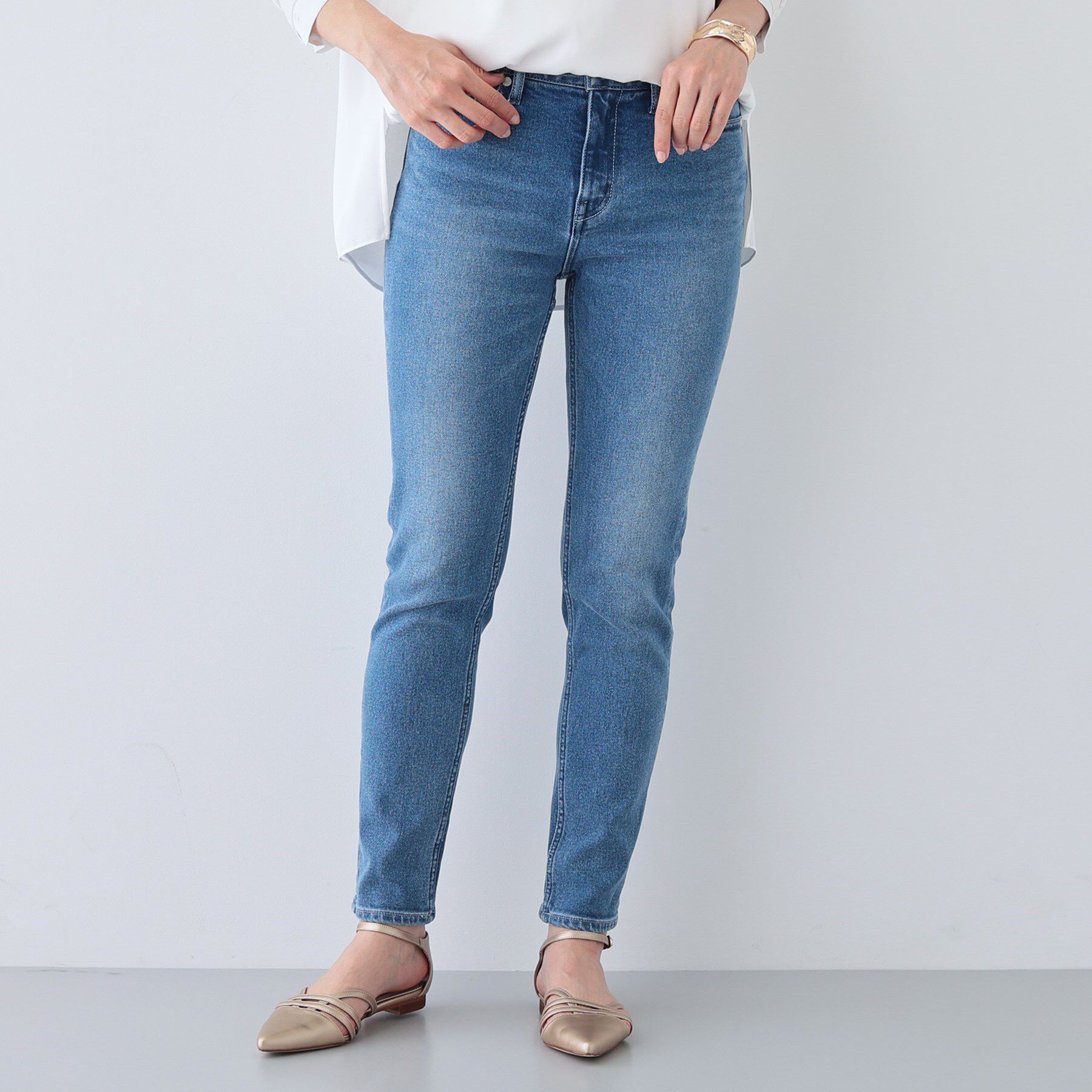 INDIVI「【通年活躍！褒められデニム】スキニー デニムパンツ」|デニム|