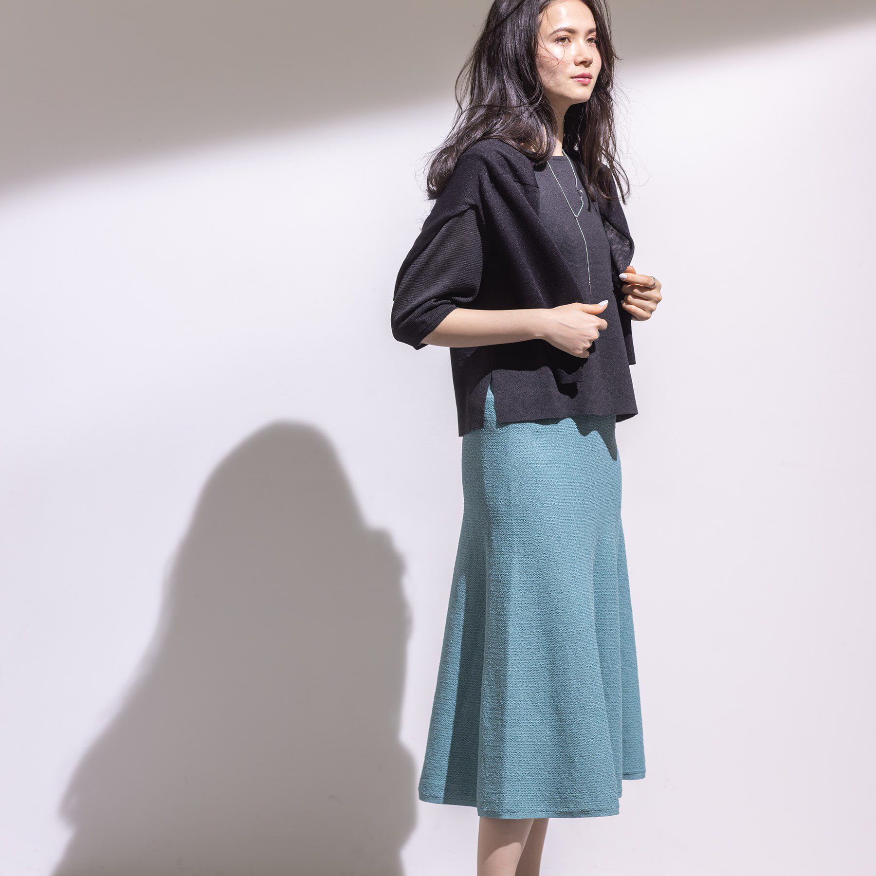 INDIVI「【洗える／和紙混素材／SETUP可能】フレアスカート」|スカート|