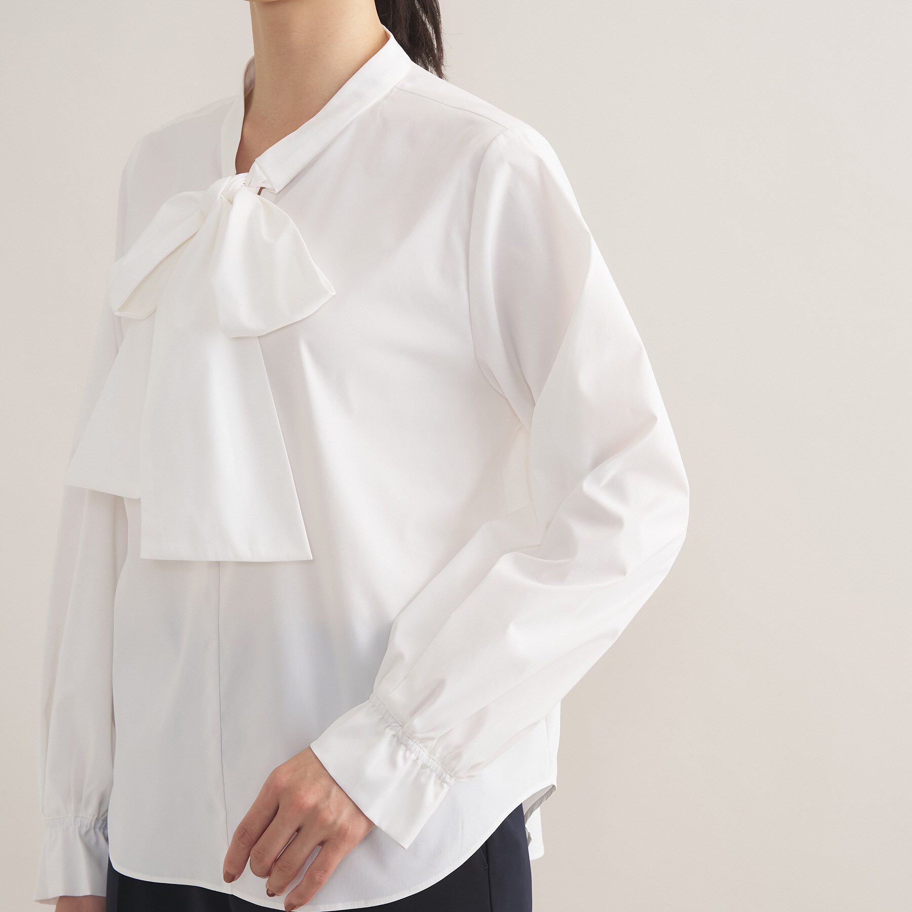 INDIVI「【2点セット／洗える】ツイードジレ＆ボウタイブラウス」|その他|