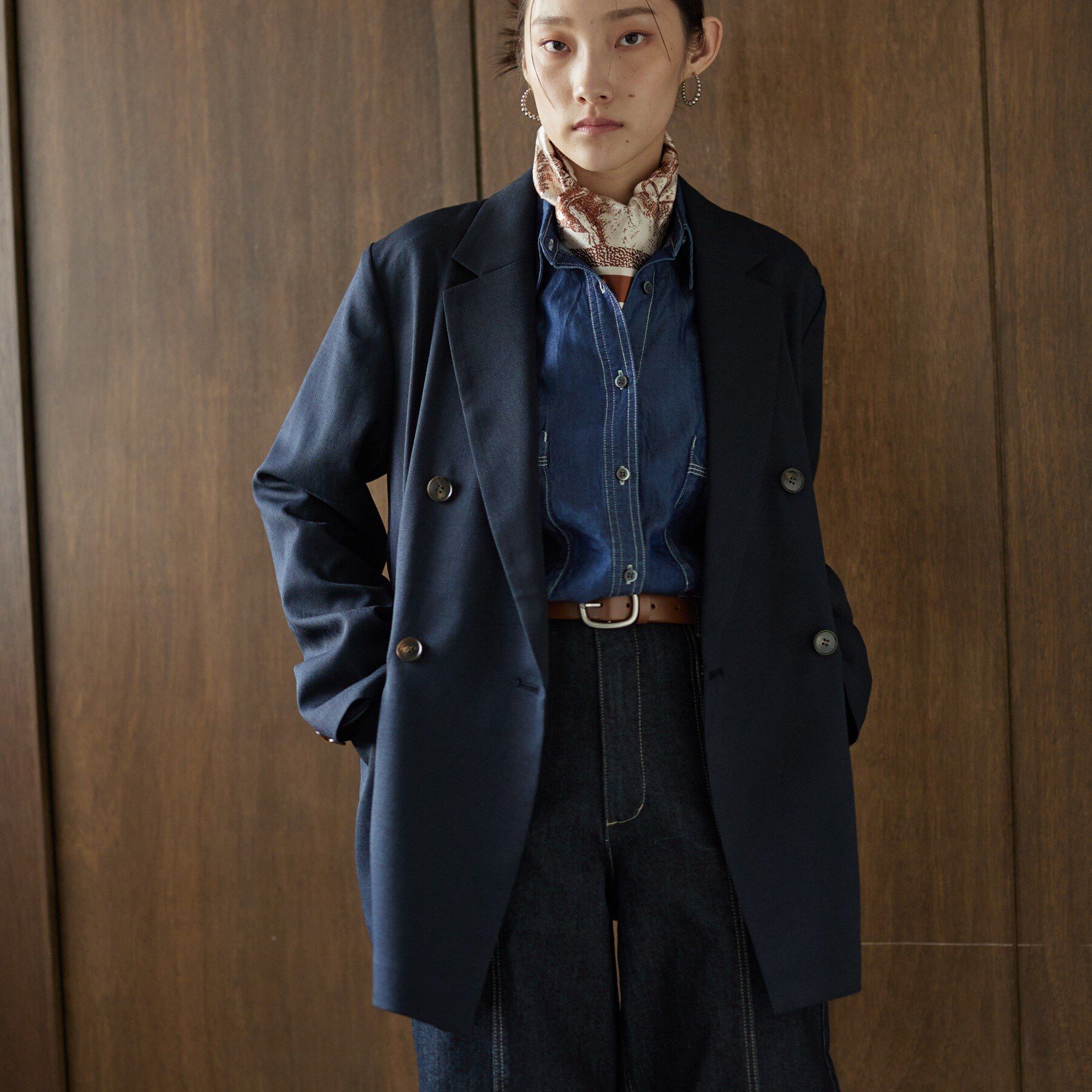 GALLEST「ダブルブレストオーバージャケット」|テーラードジャケット|ネイビー(094)