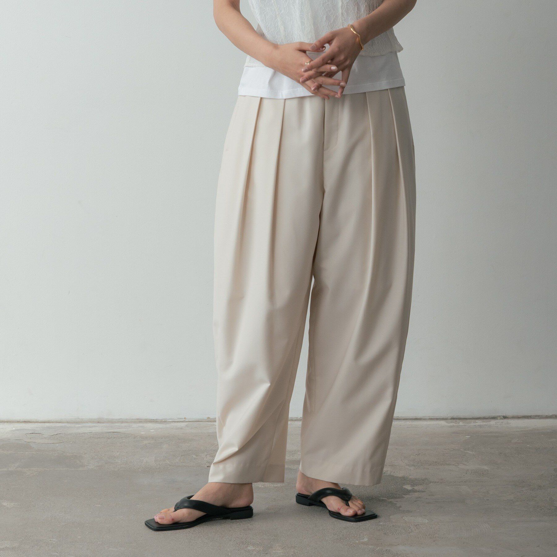 GALLEST「カーヴィーパンツ【接触冷感】」|その他|オフホワイト(003