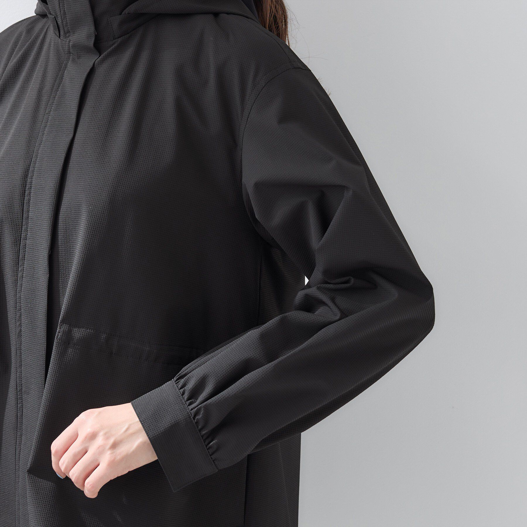 INDIVI「【撥水／フード取外し可】凹凸素材ブルゾン」|ブルゾン・スタジャン|