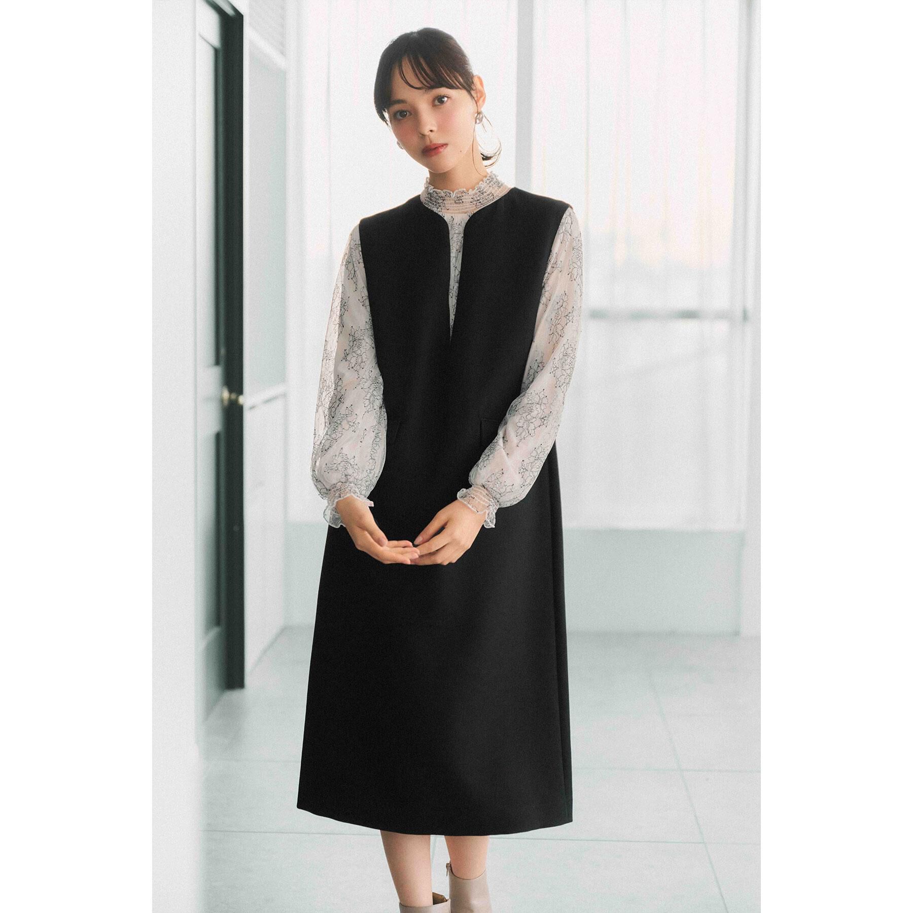 index「キーネックジャンスカ【洗濯機OK/防シワ/イージーアイロン】」|ワンピース|