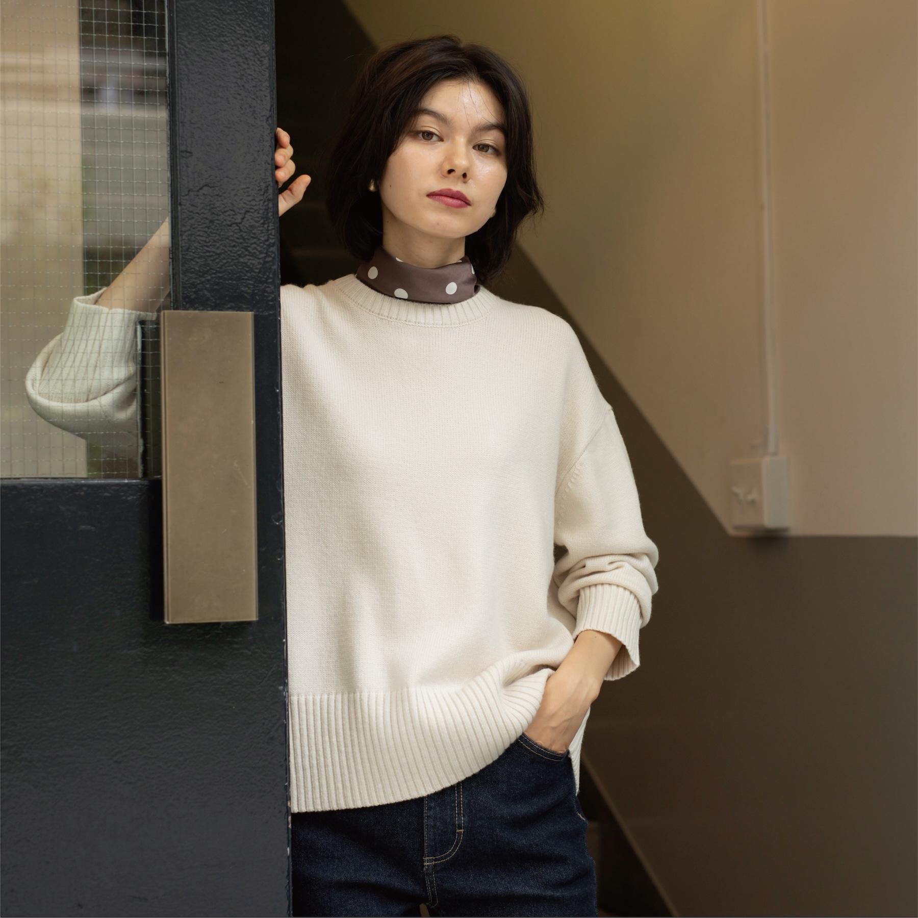 OPAQUE.CLIP「バックボタンリラクシーニット【洗濯機OK】」|ニット・セーター|