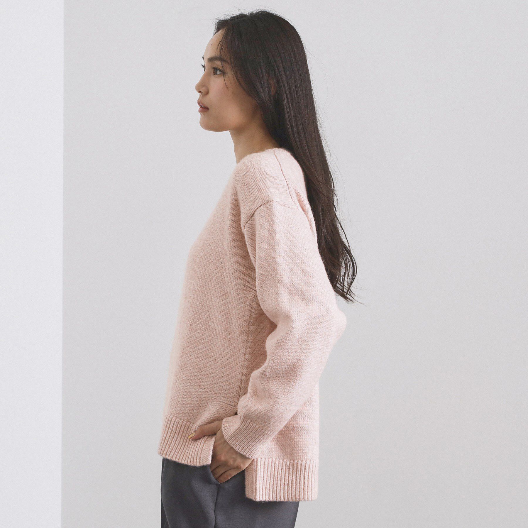 OPAQUE.CLIP「リラクシークルーネックニット【洗濯機OK】」|ニット・セーター|