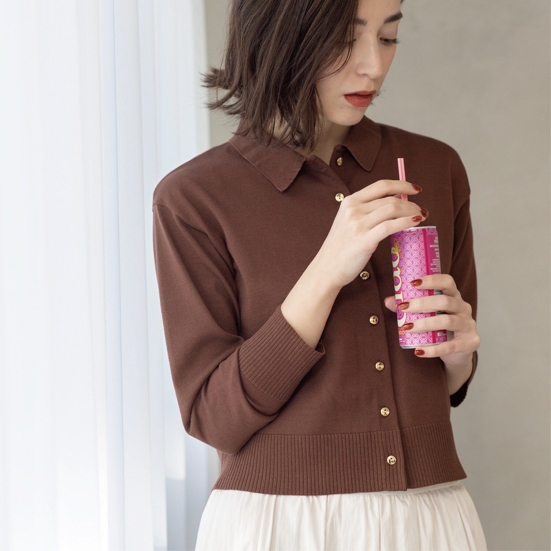 OPAQUE.CLIP「ポロネックカーディガン」|カーディガン|