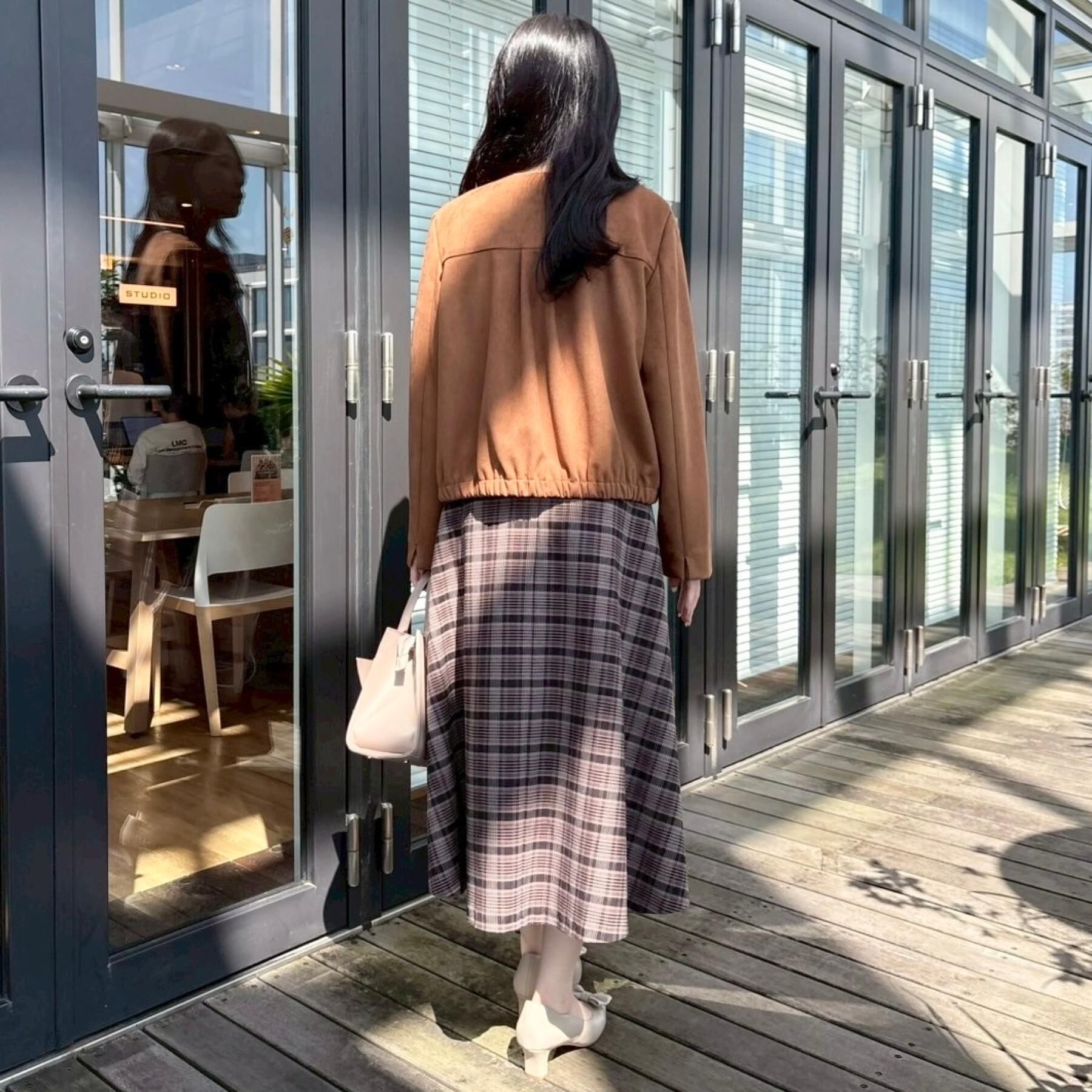 Couture broach「【通勤・大人上品】スエード調ダンボール ノーカラージャケット」|ブルゾン・スタジャン|