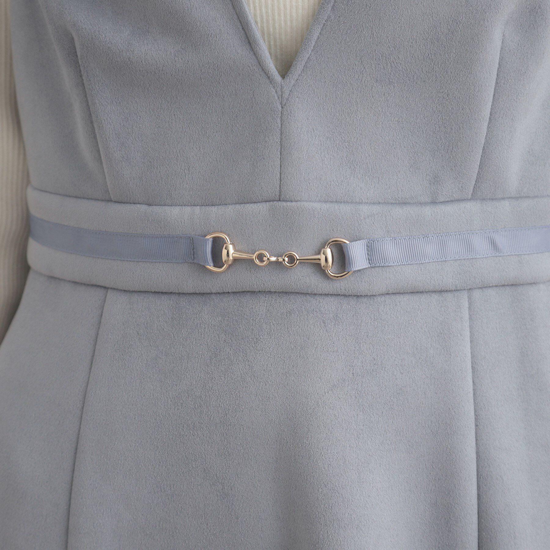 Couture broach「【S-LL/通勤】ビット付き スエード調ダンボールジャンスカ」|ワンピース|